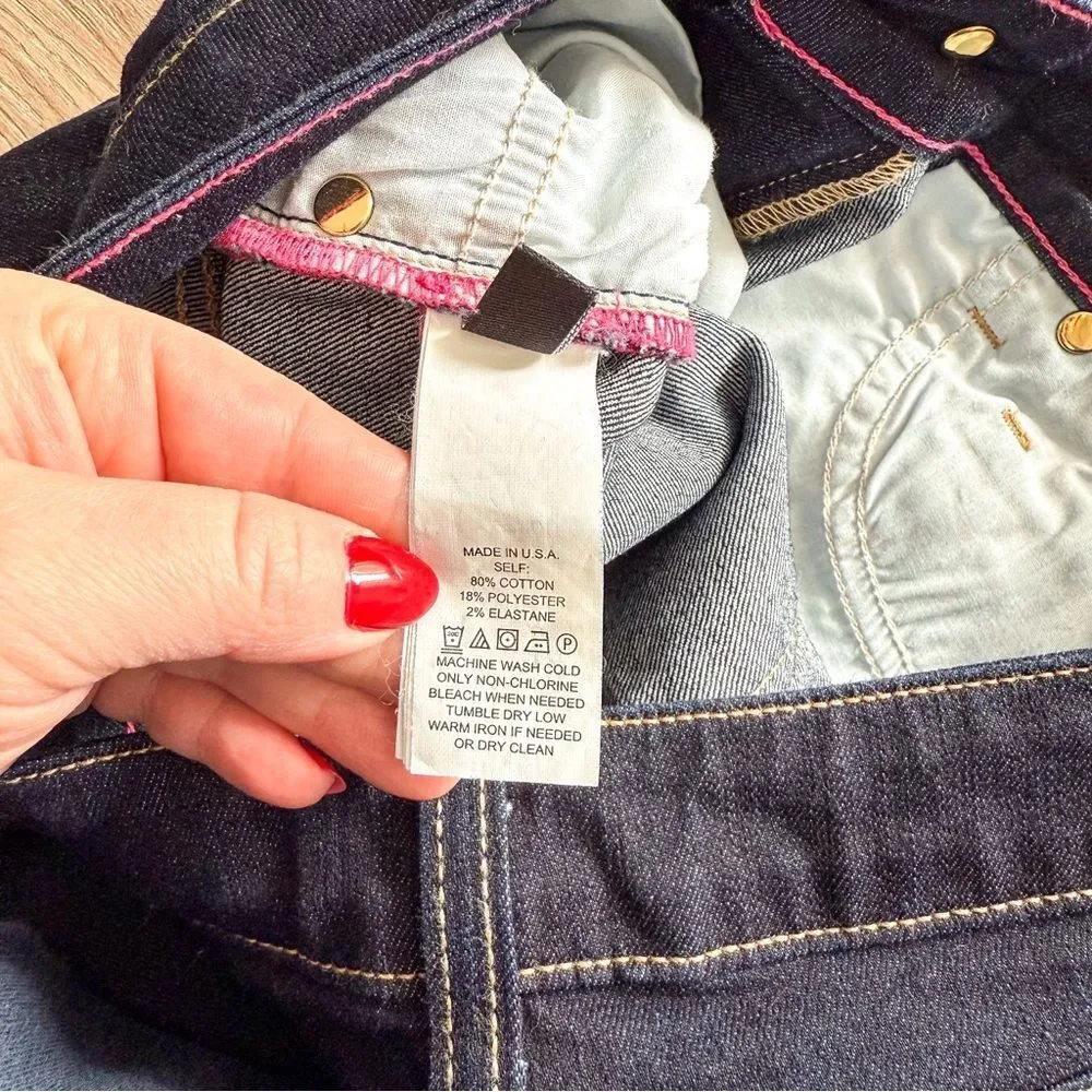 Kate Spade Dark Blue Play Hooky Skinny Jeans Size 24